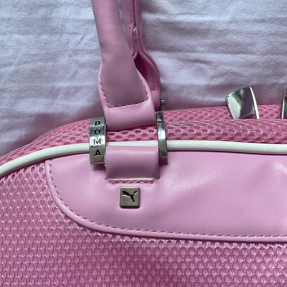 PUMA Pink Mesh Medium Grip Bag EUC 15”x 9.5” Duffle - Picture 6 of 13